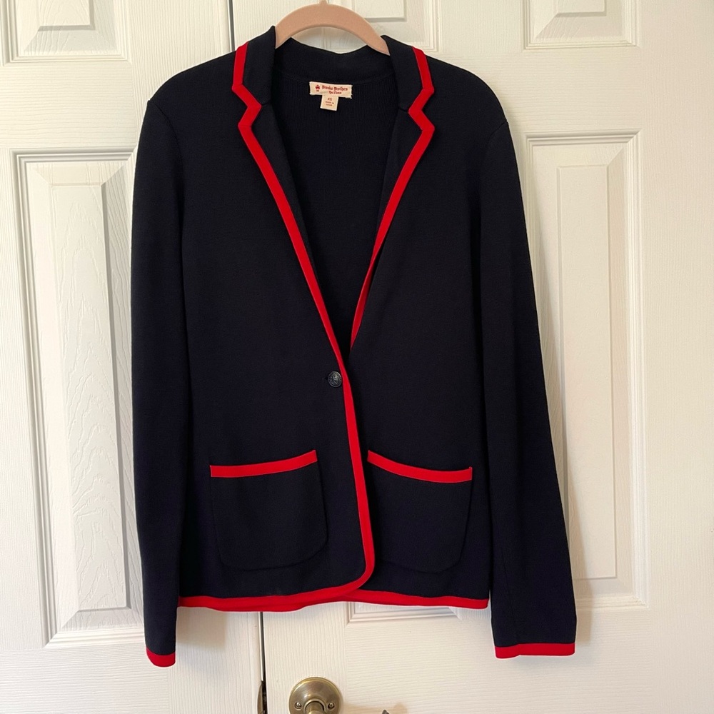 Brooks Brothers Red Fleece Navy & Red Milano Knit Rowing Blazer Sweater Jacket - Picture 8 of 10